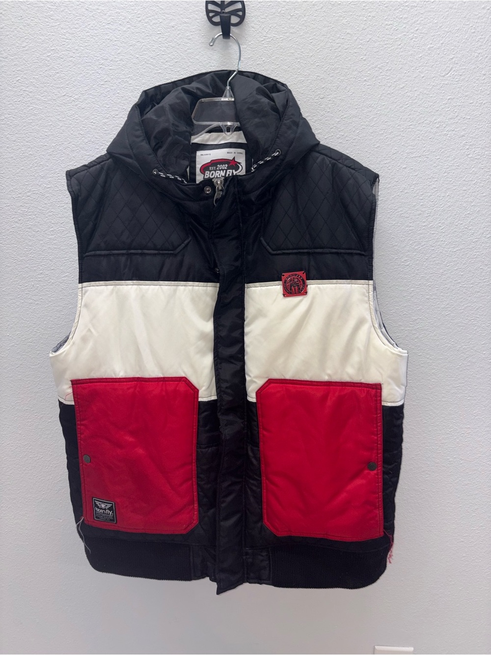 Born Fly EST 2002 Hooded Vest Size 2XL